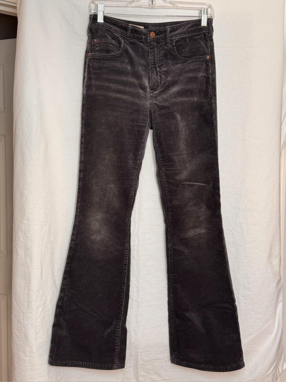 Pilcro Corduroy Flare Leg Jeans Size 27 Black High Rise